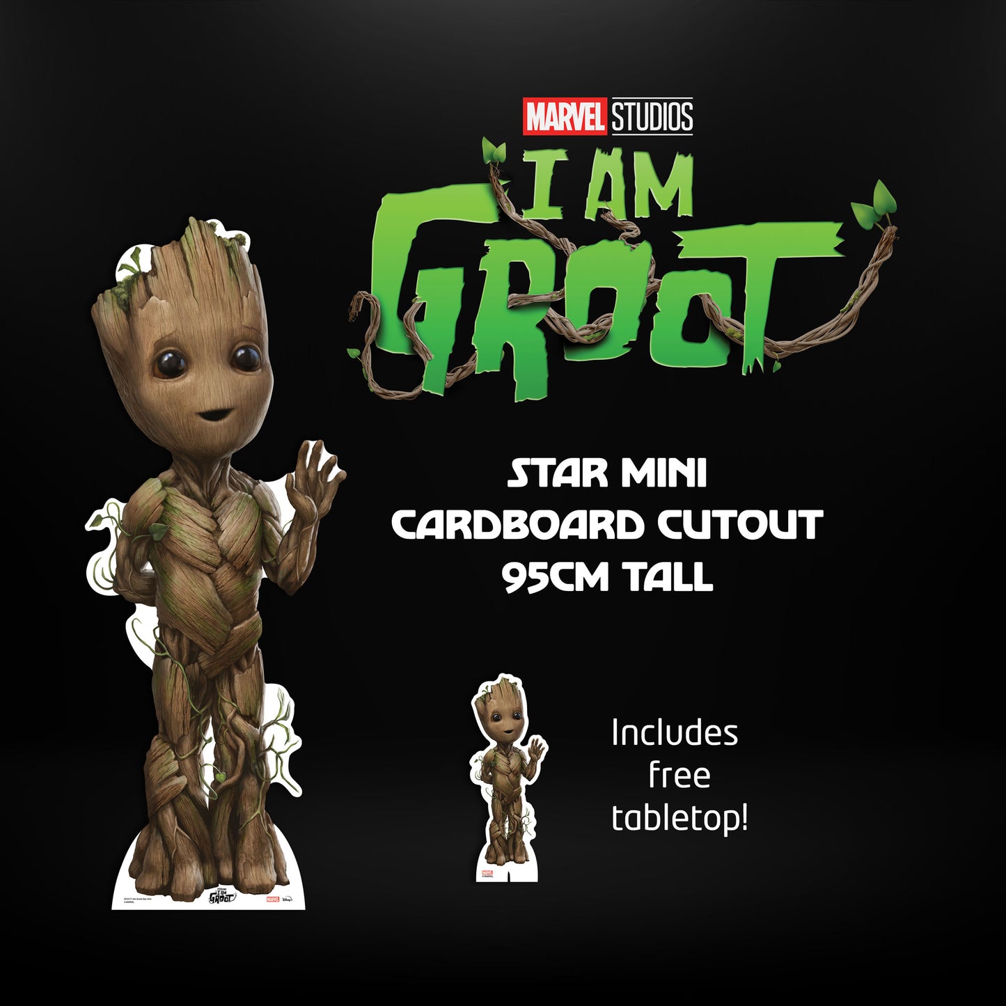 SC4317 Baby Groot Star Mini Cardboard Cut Out Height 95cm