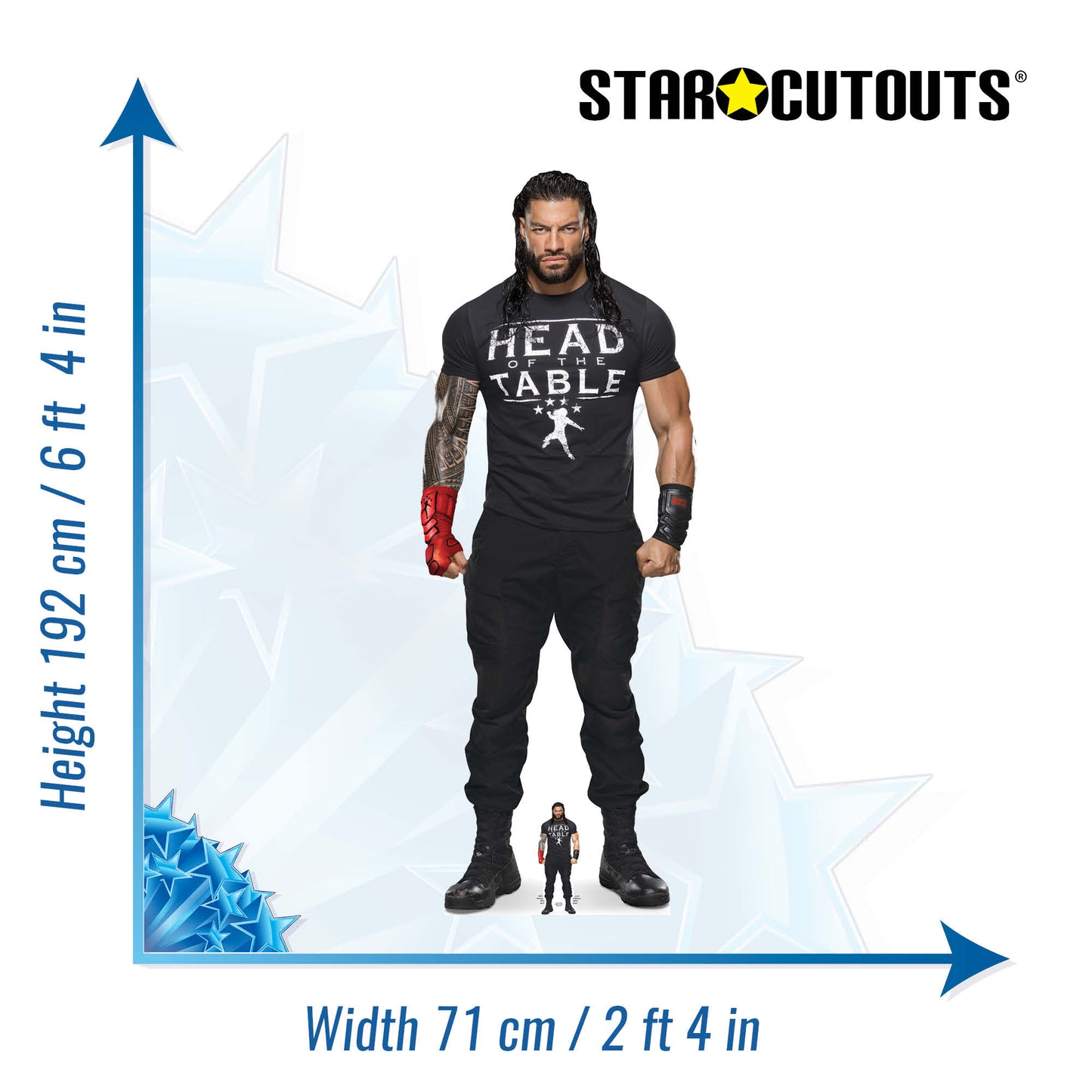 SC4326 Roman Reigns Head Table WWE Cardboard Cut Out Height 192cm