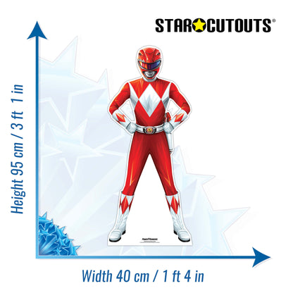 SC4339 Power Ranger Red Star Mini Cardboard Cut Out Height 95cm