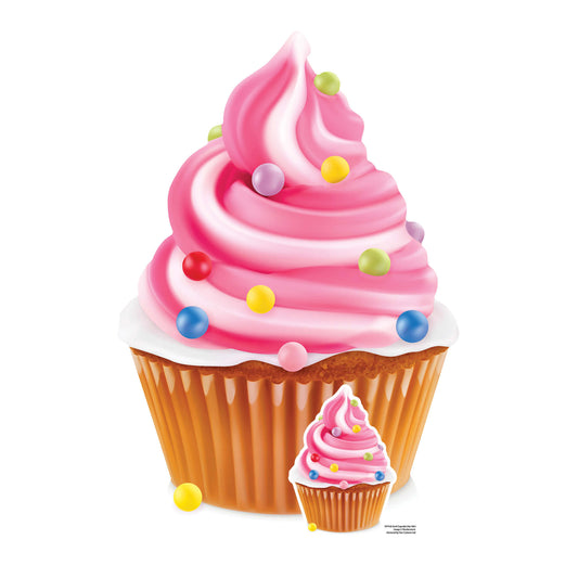 SC4359 Pink Cupcake Swirl Star Mini Cardboard Cut Out Height 84cm