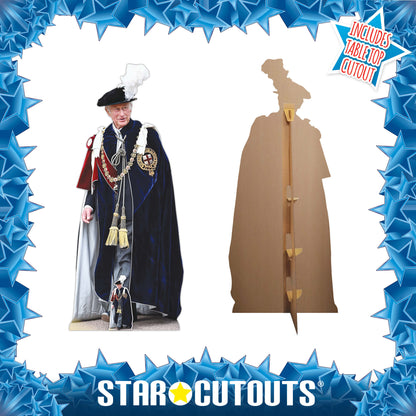 SC4385 King Charles Royal Family Garter Cardboard Cut Out Height 195cm
