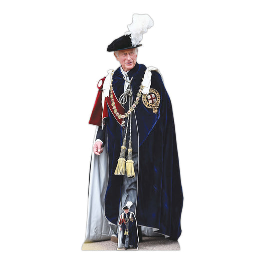 SC4385 King Charles Royal Family Garter Cardboard Cut Out Height 195cm