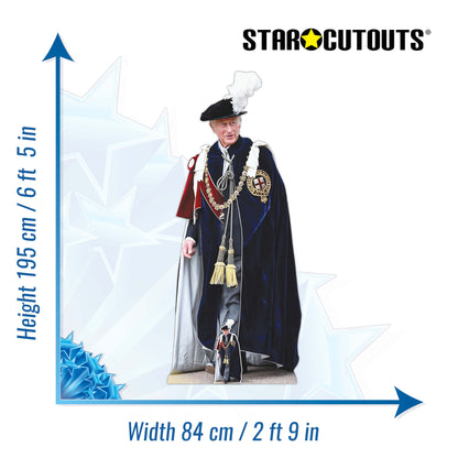 SC4385 King Charles Royal Family Garter Cardboard Cut Out Height 195cm