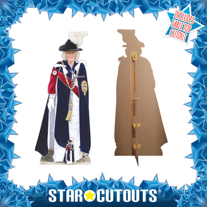 SC4386 Queen Camilla Royal  Family Garter Cardboard Cut Out Height 195cm