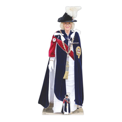SC4386 Queen Camilla Royal  Family Garter Cardboard Cut Out Height 195cm