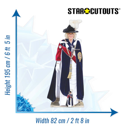 SC4386 Queen Camilla Royal  Family Garter Cardboard Cut Out Height 195cm