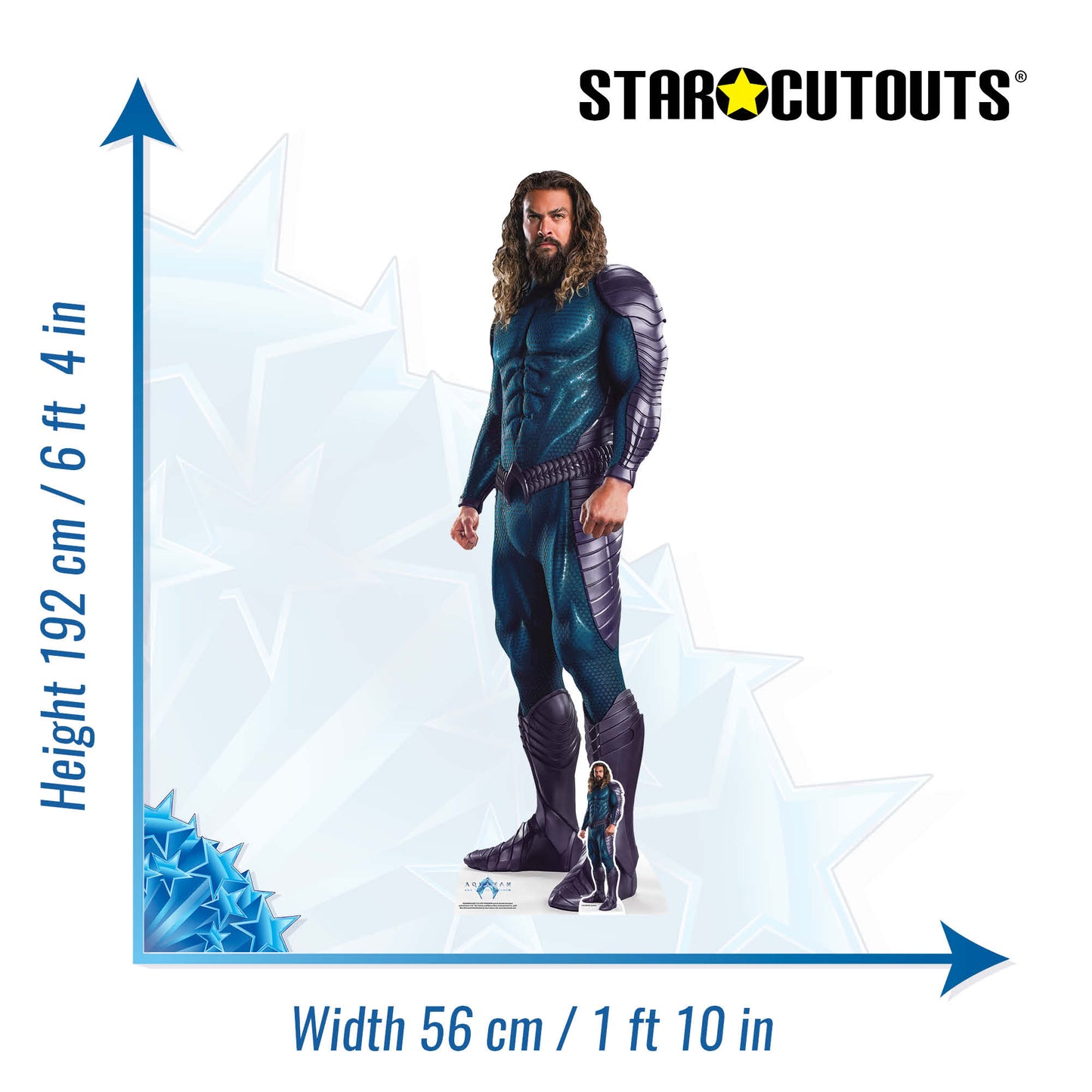 SC4407 Aquaman Blue Suit Jason Momoa Cardboard Cut Out Height 192cm
