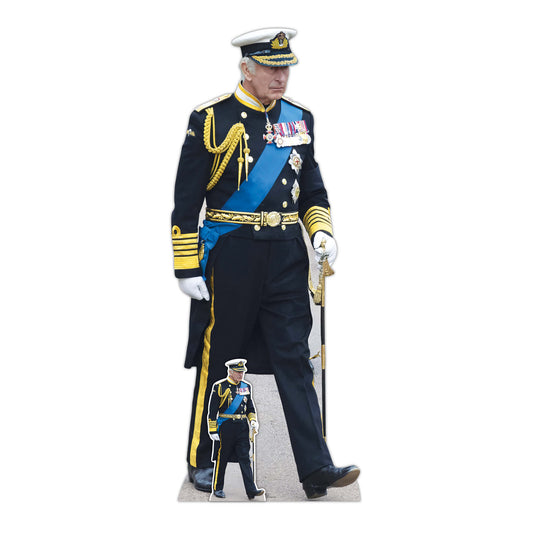 SC4410 King Charles Marching Royal Uniform Cardboard Cut Out Height 182cm