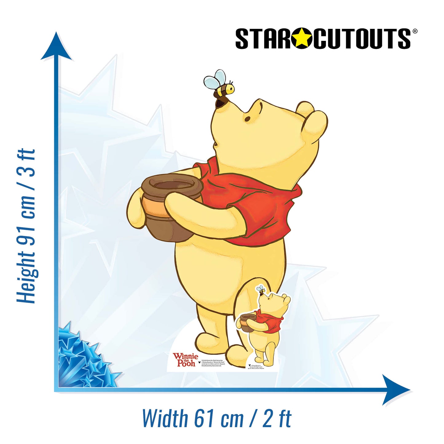 SC4426 Winnie The Pooh Honey Bee Cardboard Cut Out Height 91cm