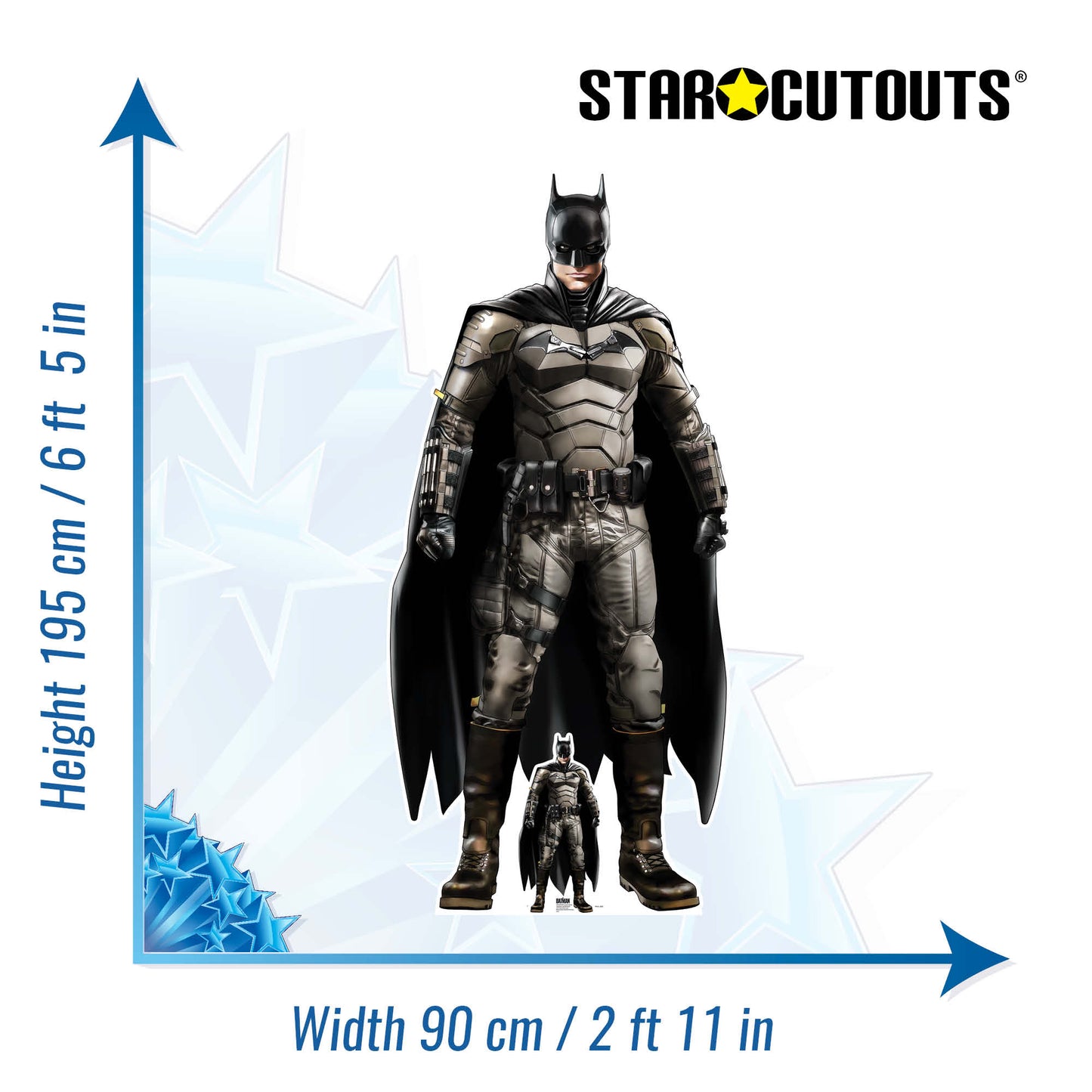 SC4431 Batman Robert Pattinson The Batman 2022 Masterpiece Graphic Art Style Cardboard Cut Out Height 195cm