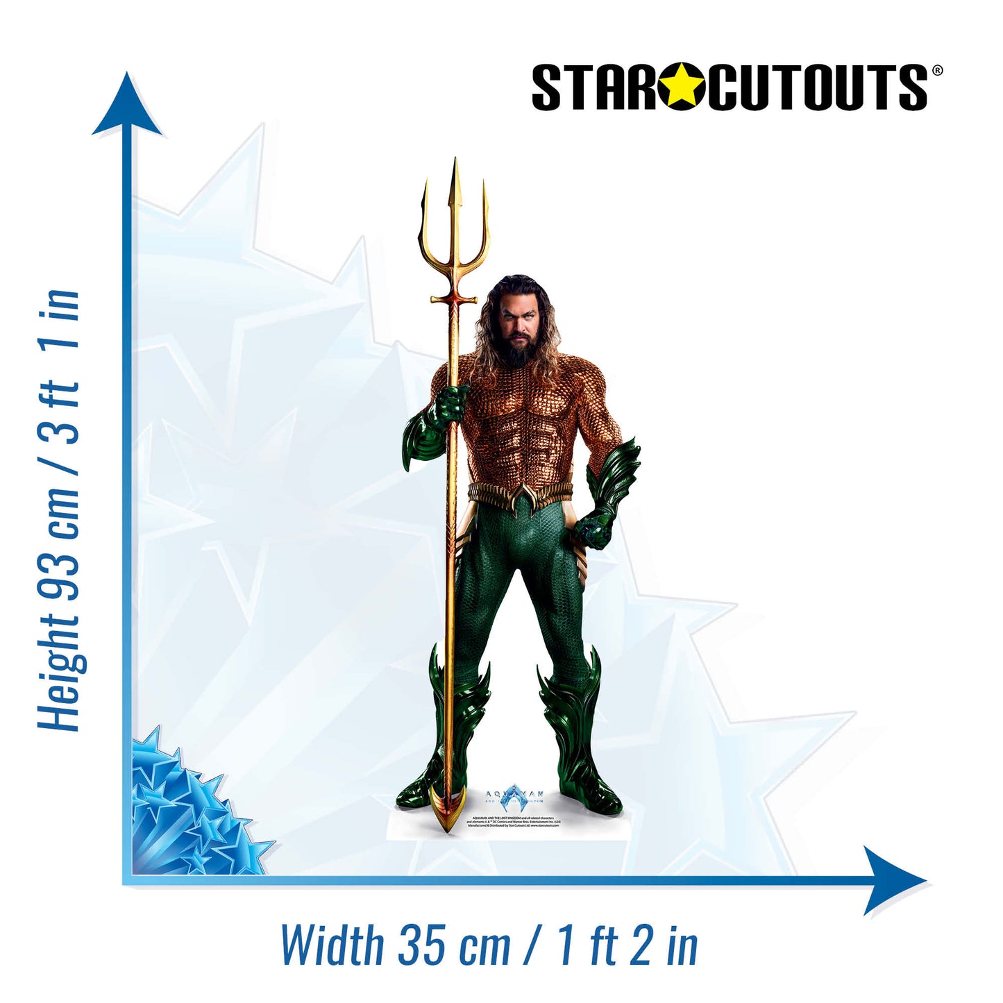 SC4434 Aquaman Lost Kingdom Jason Momoa Star Mini Cardboard Cut Out Height 93cm