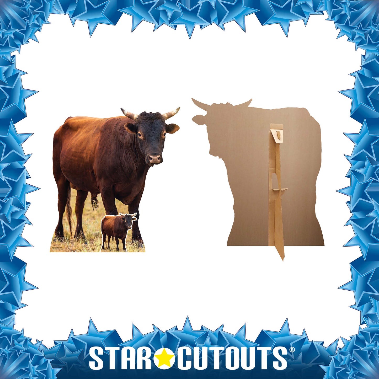SC4436 Young Bull Farm Animal Cardboard Cut Out Height 100cm