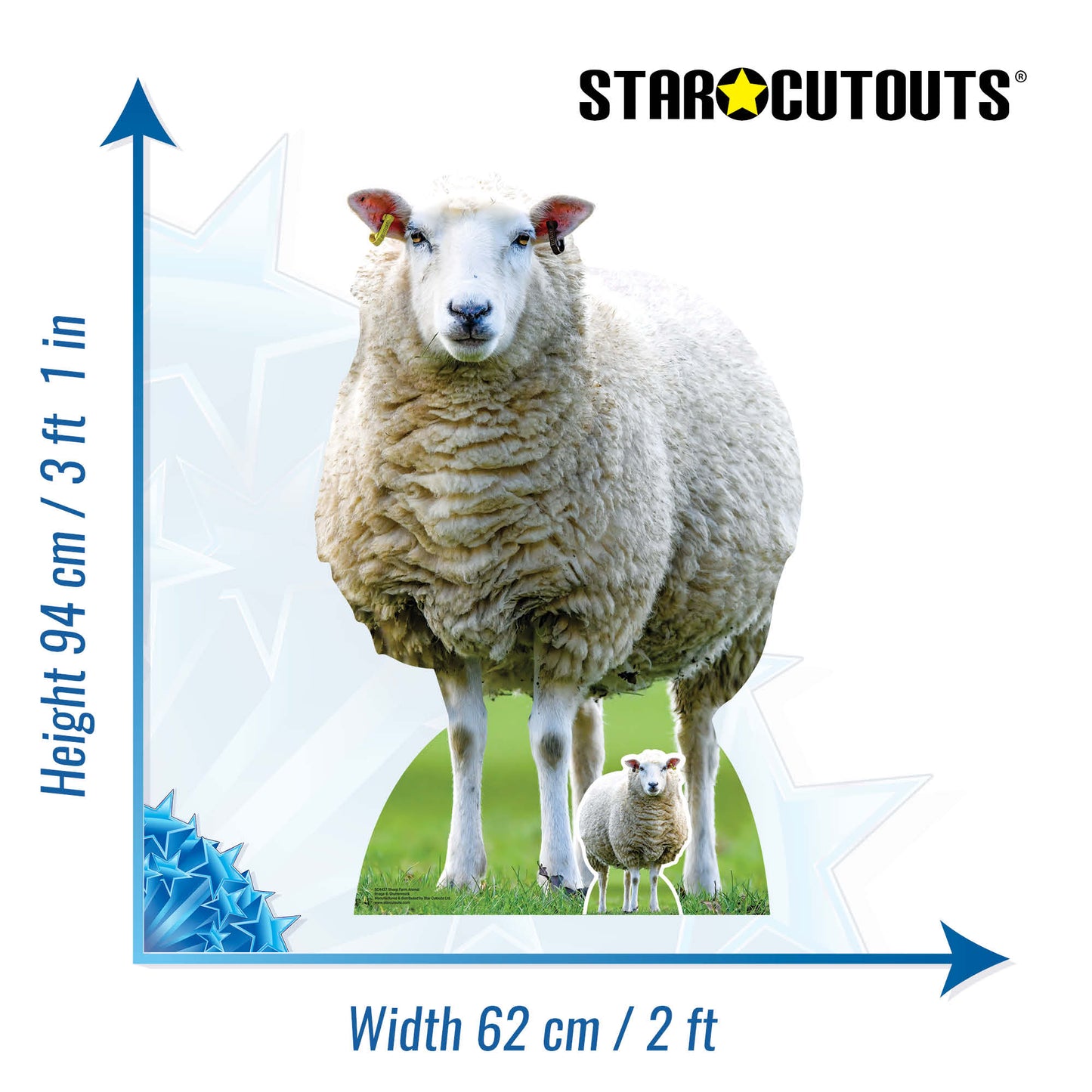 SC4437 Sheep Farm Animal Cardboard Cut Out Height 94cm