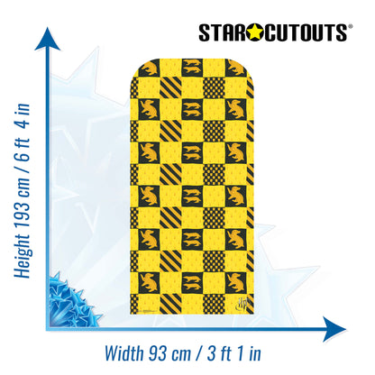 SC4448 Hufflepuff Hogwarts House  Backdrop -  Sailboard Harry Potter Cardboard Cut Out Height 193cm