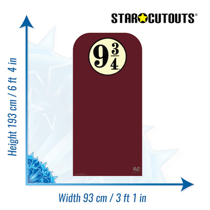 SC4451 Hogwarts Express Platform 9¾  Harry Potter  Backdrop -  Sailboard Cardboard Cut Out Height 193cm