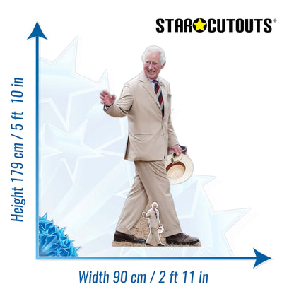 SC4475 King Charles Beige Suit Cardboard Cut Out Height 179cm