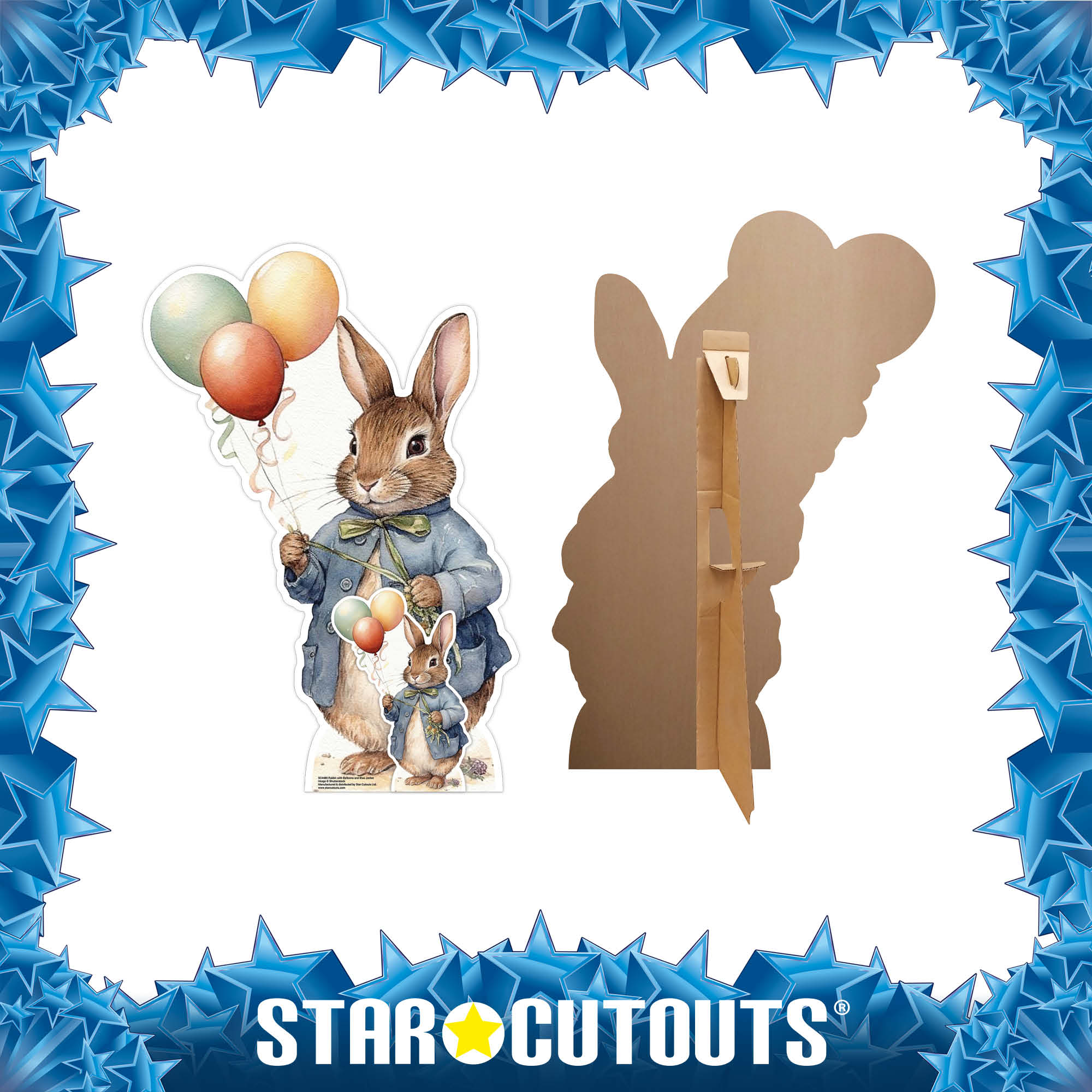 SC4480 Rabbit with Balloons Cardboard Cut Out Height 92cm – Star Cutouts