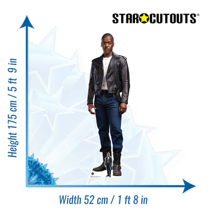 SC4490 Fifteenth Doctor Ncuti Gatwa Doctor Who Black Leather Jacket  Cardboard Cut Out Height 175.00cm