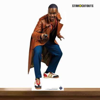 SC4492 Mini Ncuti Gatwa as The Fifteenth Doctor - Doctor Who - Posing with Sonic Screwdriver Cardboard Cut Out Height 91cm