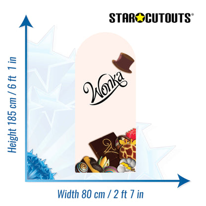 SC4495 Wonka Chocolate Bar Backdrop Single Cardboard Cut Out Height 185cm