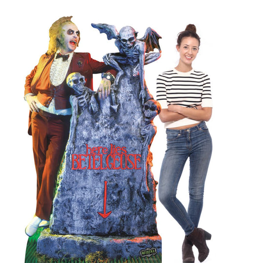 SC4512 Beetlejuice Michael Keaton with Tombstone  Cardboard Cut Out Height 182.00cm
