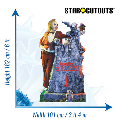 SC4512 Beetlejuice Michael Keaton with Tombstone  Cardboard Cut Out Height 182.00cm