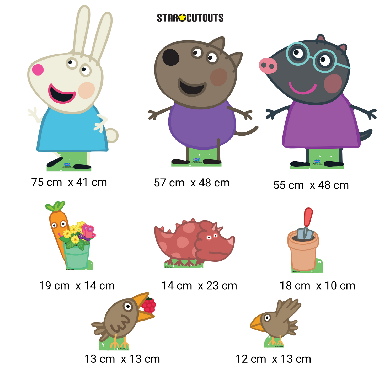 SC4525 Rebecca, Danny and Molly Cardboard Cutout Decoration Multi Pack  Height 75cm