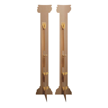 SC4531 Two Golden Roman Columns / Pillars  Cardboard Cut Out Height 196cm