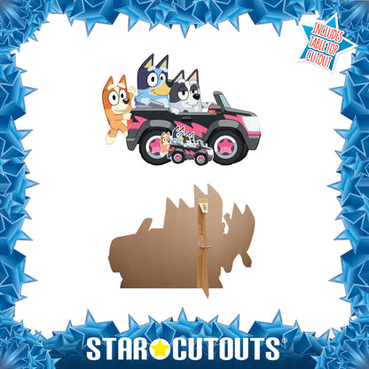 SC4533 Bluey Bingo and Muffin Driving Cardboard Cut Out Height 93cm
