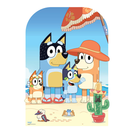 SC4534 Bluey On-Beach Stand In Cardboard Cut Out Height 131cm