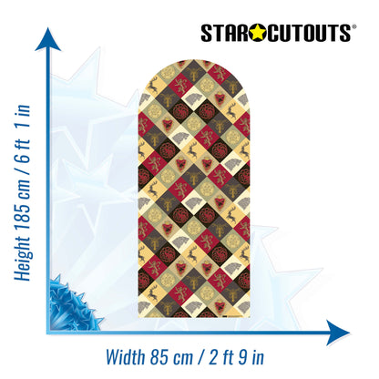 SC4538 Game of Thrones Multi Sigil Backdrop  Cardboard Cut Out Height 185cm