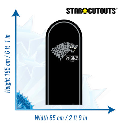 SC4541 Game of Thrones Stark Motif Sigil Backdrop  Cardboard Cut Out Height 185cm
