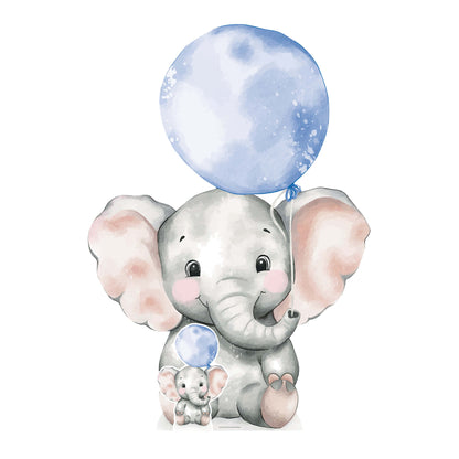 SC4549 Elephant with Blue Balloon Cardboard Cut Out Height 133cm