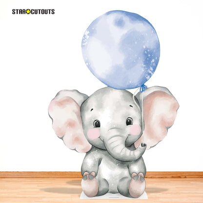 SC4549 Elephant with Blue Balloon Cardboard Cut Out Height 133cm