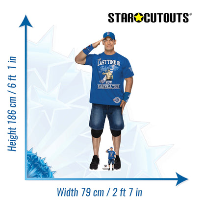 SC4552 John Cena Farewell Tour Blue Shirt Cardboard Cut Out Height 186cm
