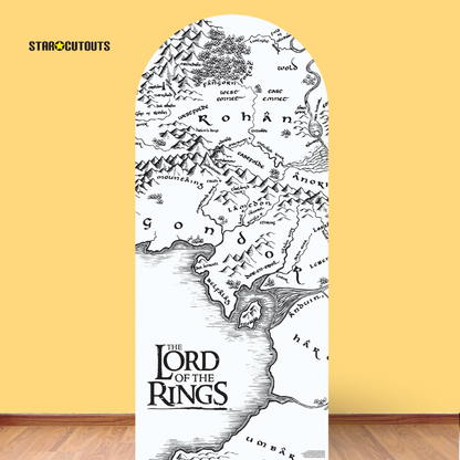 SC4559 Lord of the Rings Black & White Map Backdrop Single Cardboard Cut Out Height 185cm