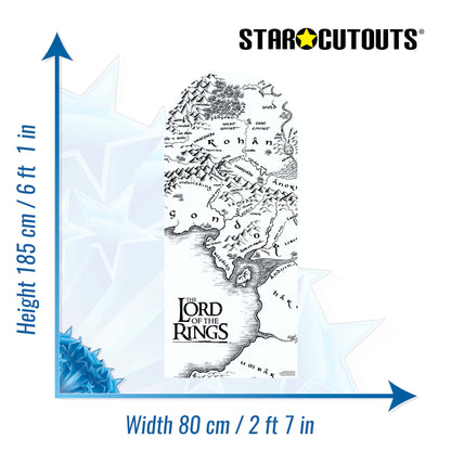 SC4559 Lord of the Rings Black & White Map Backdrop Single Cardboard Cut Out Height 185cm