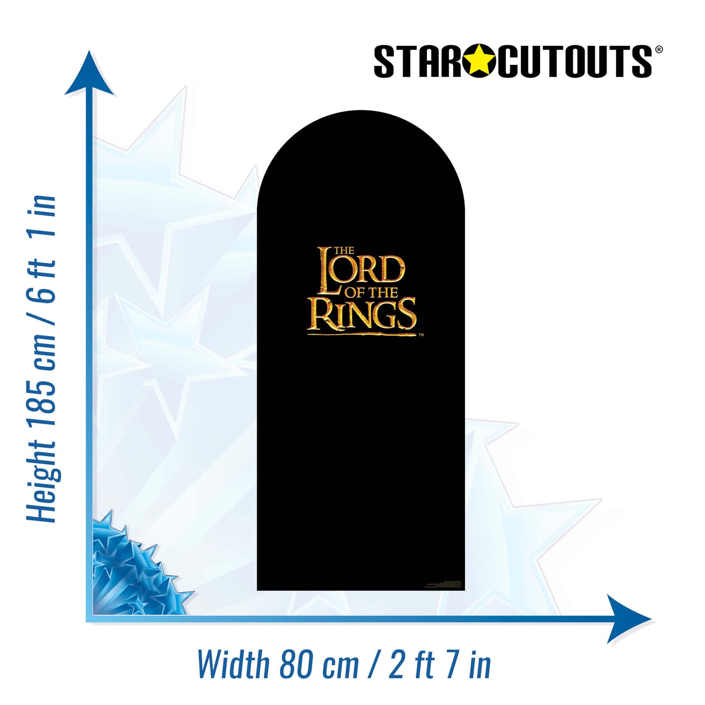 SC4561 Lord of the Rings Golden Logo Backdrop Single Cardboard Cut Out Height 185cm