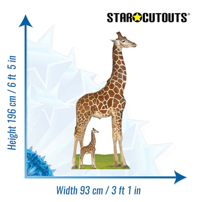 SC4568 Giraffe  Cardboard Cut Out Height 196cm