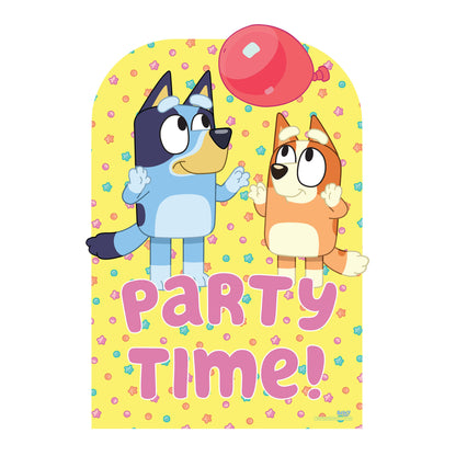 SC4570 Bluey Bingo Balloon Play Party Time  Child Sized Backdrop Cardboard Cut Out Height 135cm