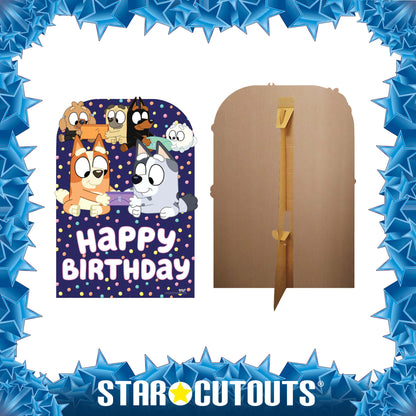SC4571 Bluey and Friends Happy  Birthday  Child Sized Backdrop Cardboard Cut Out Height 132cm