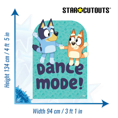 SC4572 Bluey and Bingo Dancing Child Sized Backdrop Cardboard Cut Out Height 134cm