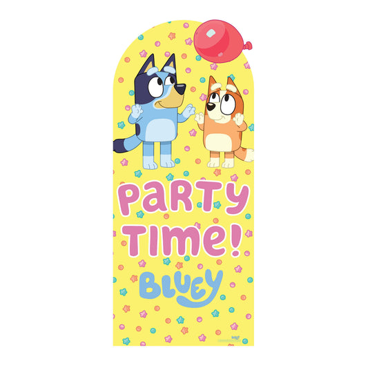SC4573 Bluey and Bingo Balloon Party Time Large  Backdrop Cardboard Cut Out Height 185cm