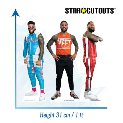 SC4585 WWE Jey and Jimmy Uso Three Shelf Top Cardboard Cut Outs Height 31cm