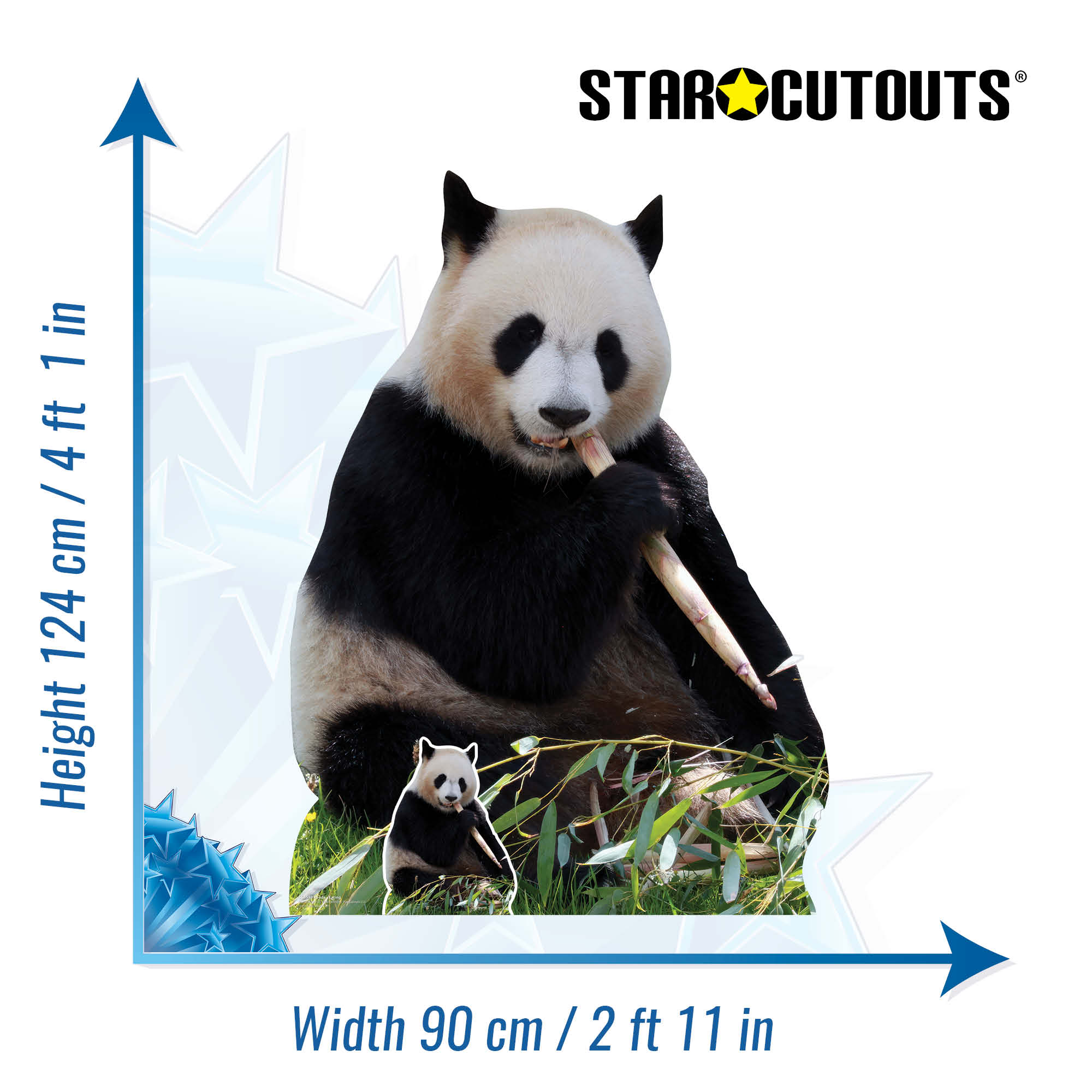 SC4593 Giant Panda Eating Cardboard Cut Out Height 124cm – Star Cutouts