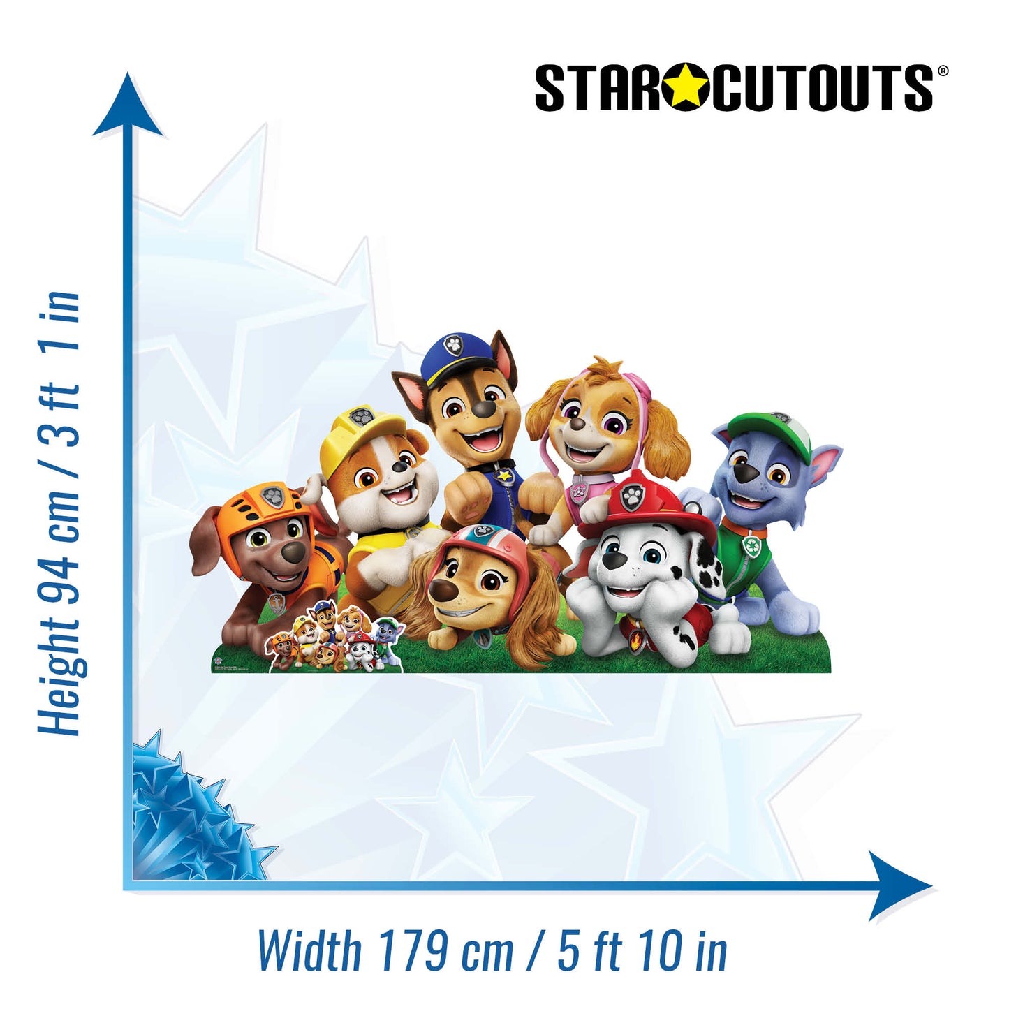 SC4601 Paw Patrol Group Shot Wide Cardboard Cut Out Height 94cm