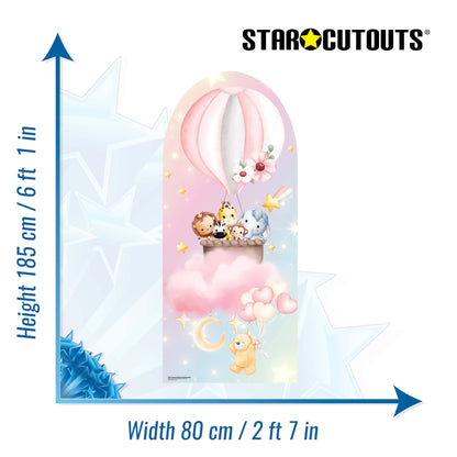 SC4611 Baby Air Balloons Animal Backdrop Cardboard Cut Out Height 185cm