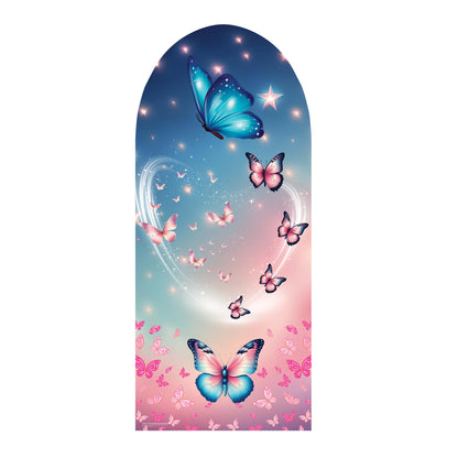 SC4613 Pink and Blue Butterfly Backdrop Sailboard Cardboard Cut Out Height 185cm