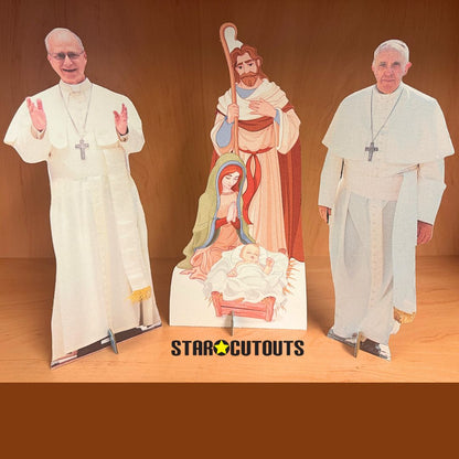 SC4621 Pope Nativity Shelf Top Pack Cardboard Cut Out Height 30cm