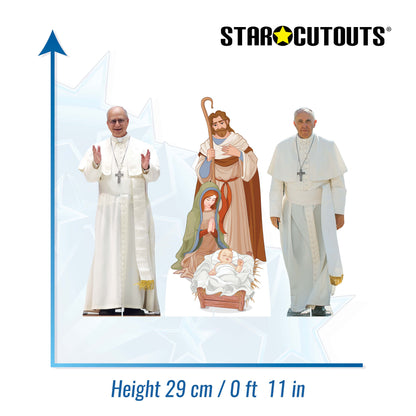 SC4621 Pope Nativity Shelf Top Pack Cardboard Cut Out Height 30cm